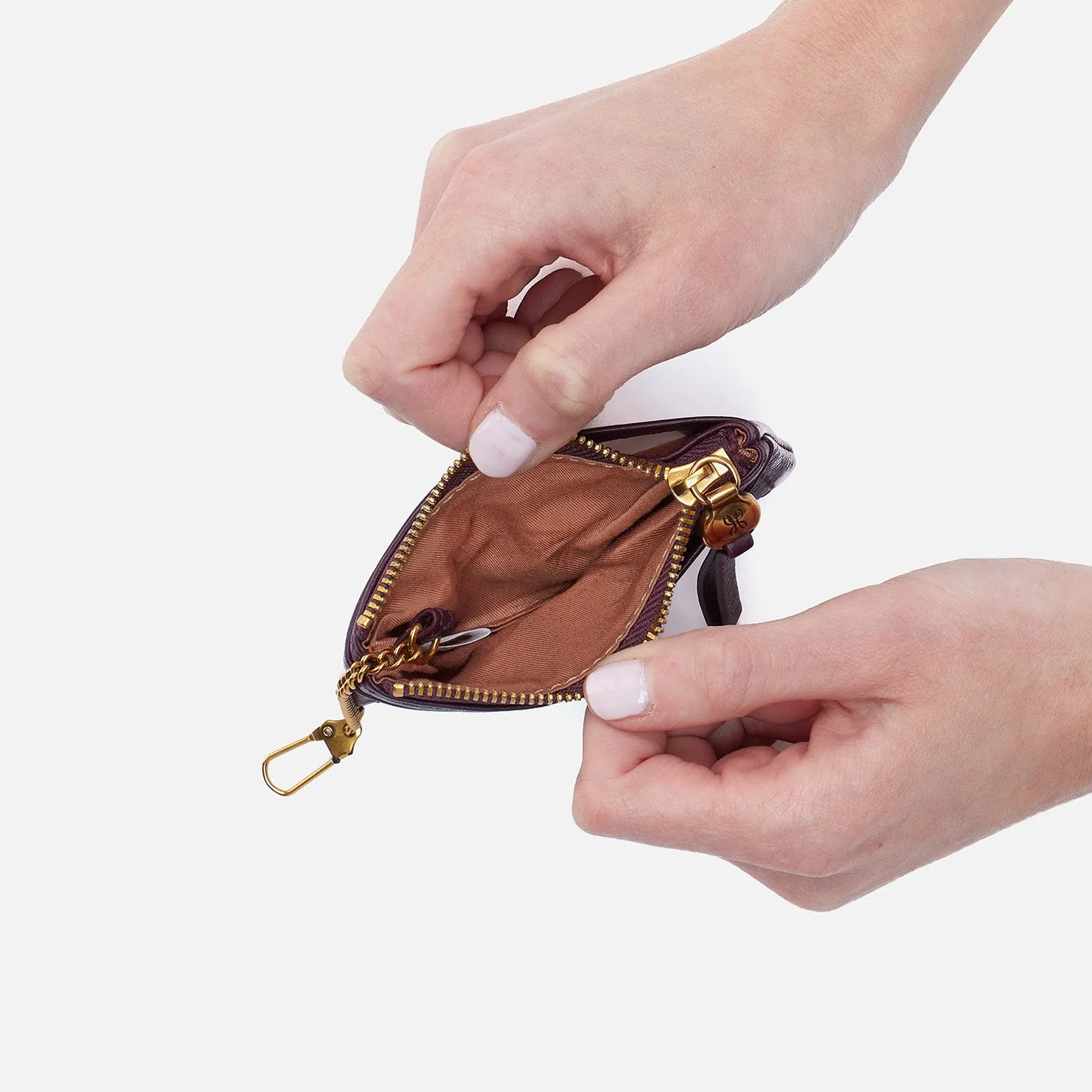 Lumen Card Case in Pebbled Leather - Ruby Wine sold by HOBO product image thumbnail 3