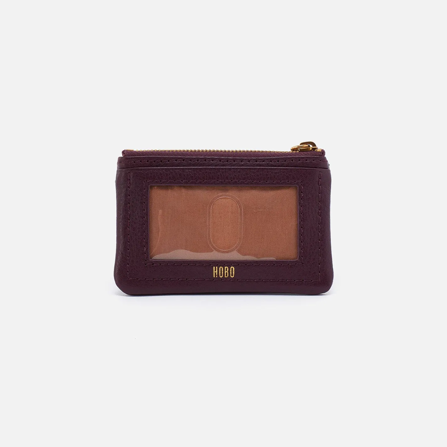 Lumen Card Case in Pebbled Leather - Ruby Wine sold by HOBO product image thumbnail 4