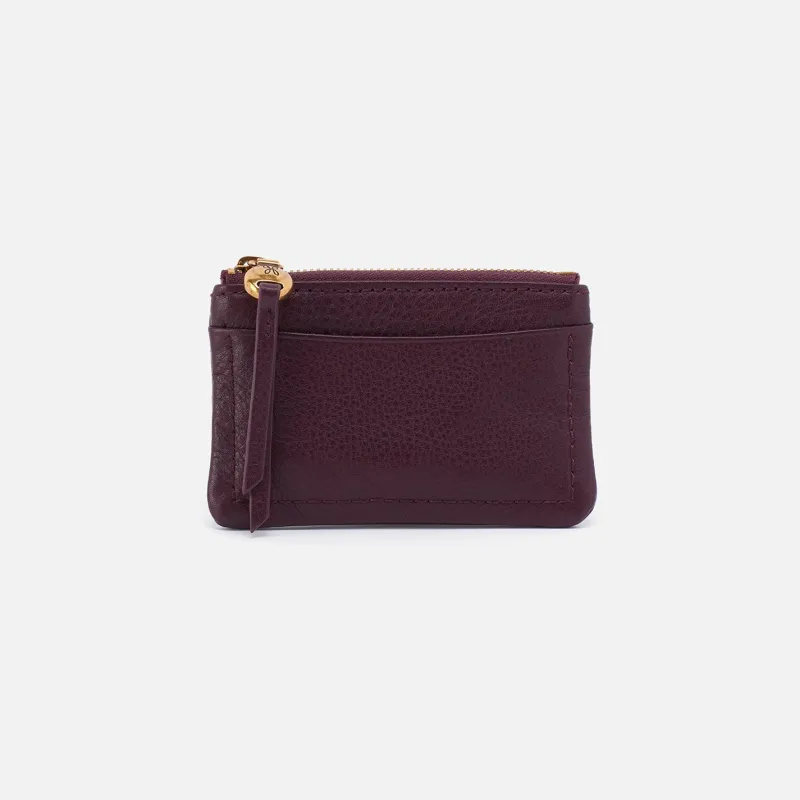 Lumen Card Case in Pebbled Leather - Ruby Wine sold by HOBO
