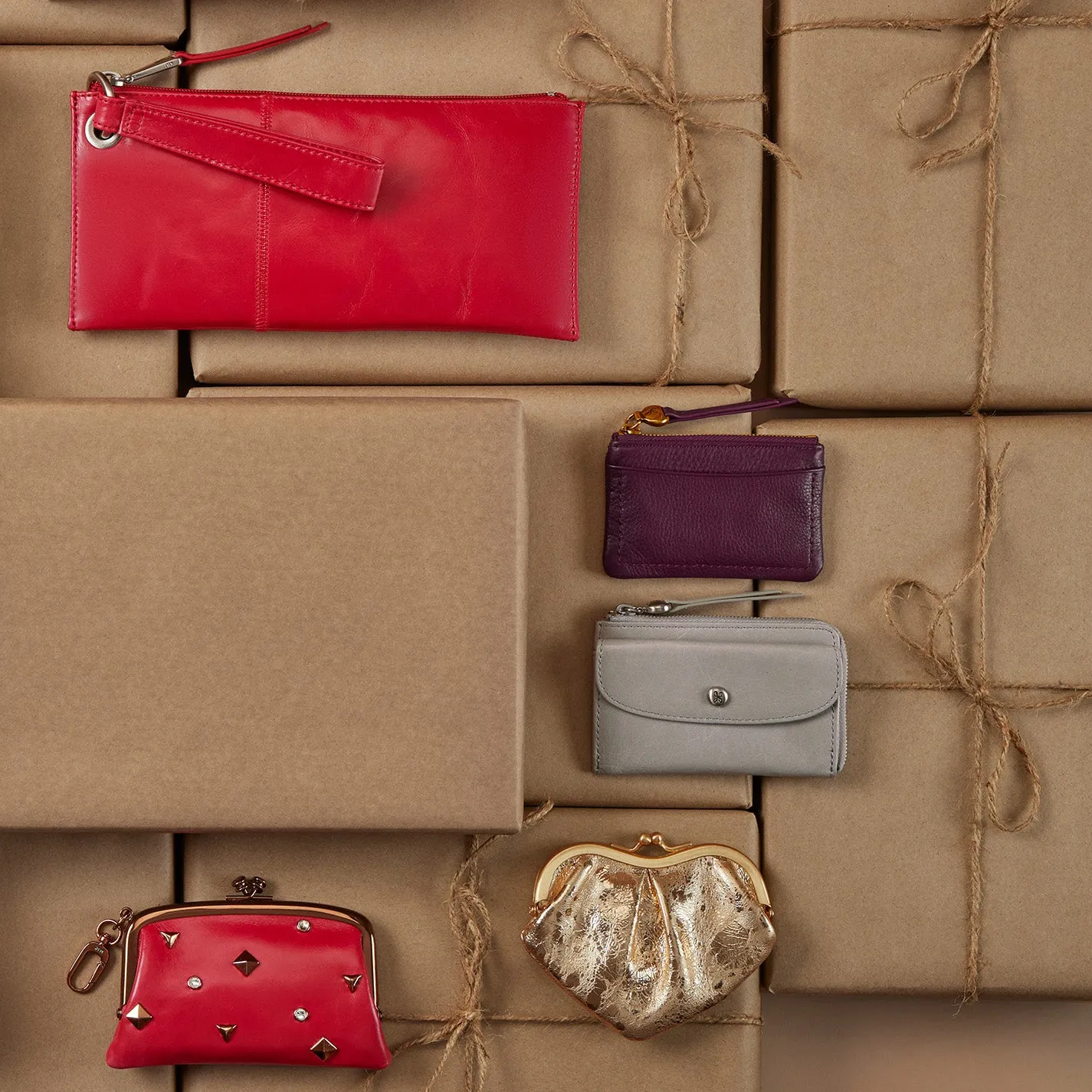 Lumen Card Case in Pebbled Leather - Ruby Wine sold by HOBO product image thumbnail 2