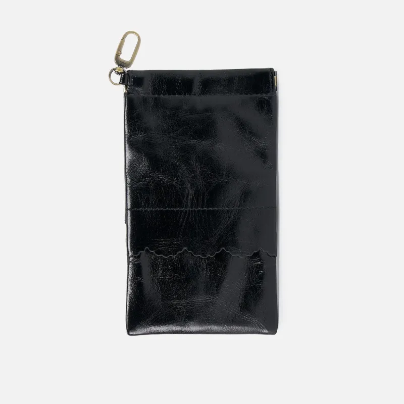 Facile Eyeglass Case In Polished Leather - Black sold by HOBO