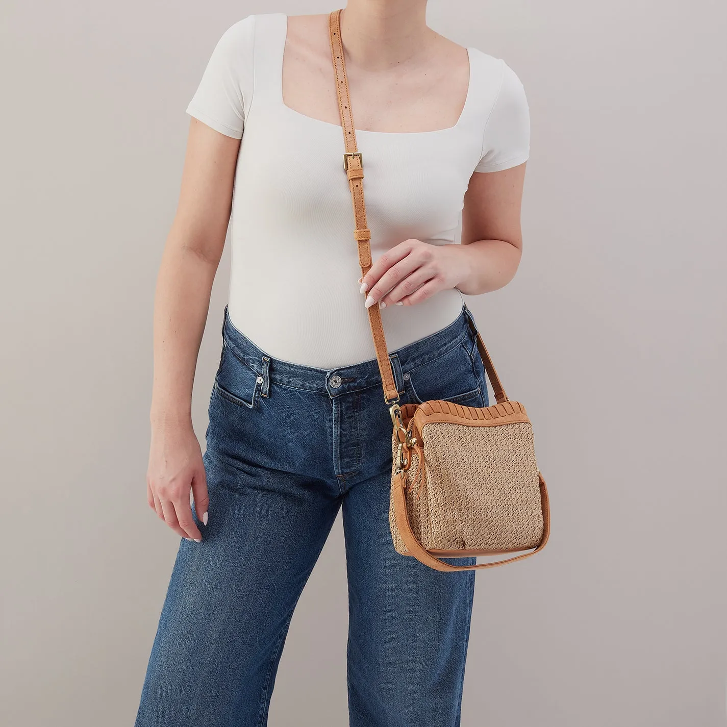 Starr Convertible Shoulder Bag In Woven Straw - Meadow Woven Straw sold by HOBO product image thumbnail 2
