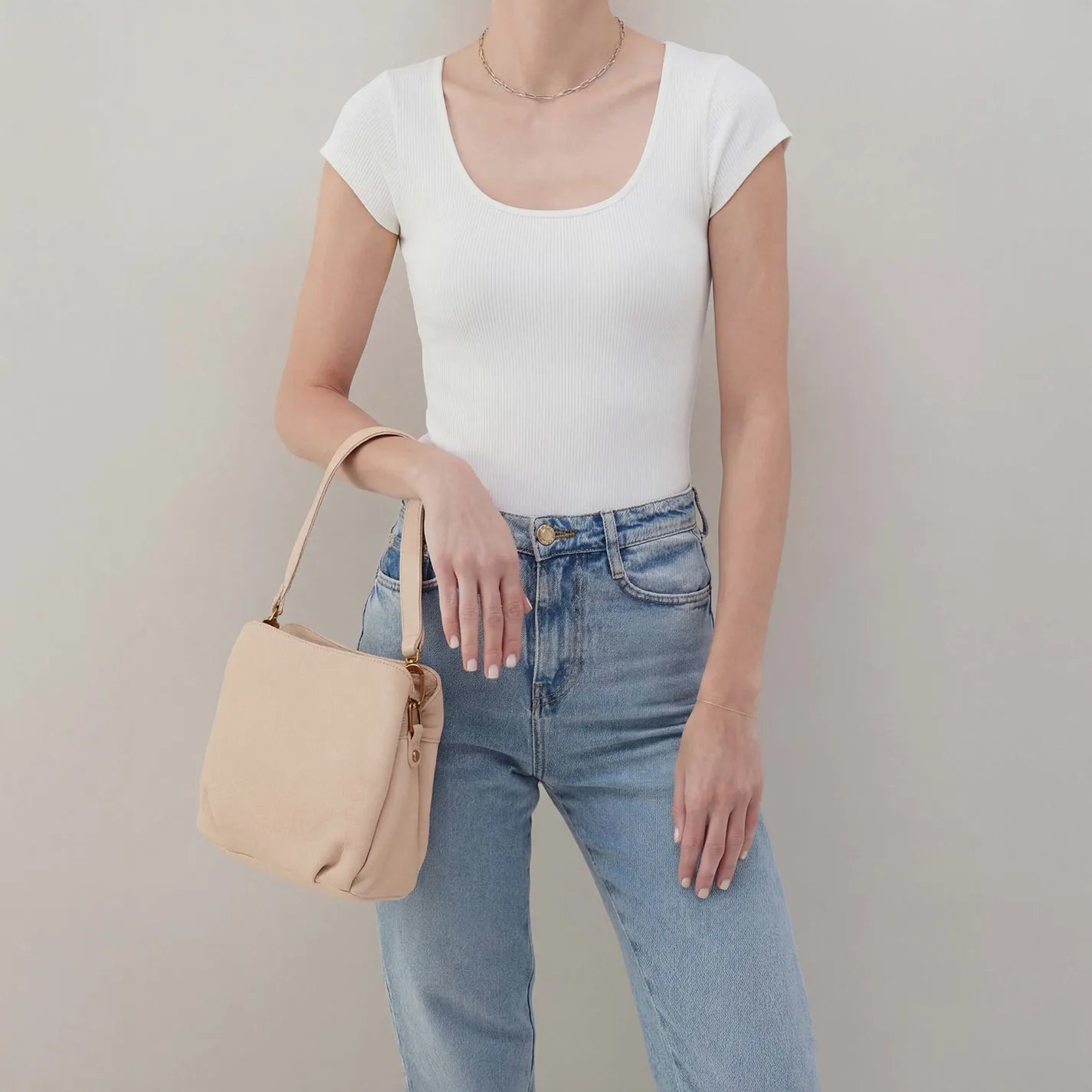 Starr Convertible Shoulder Bag In Pebbled Leather - Stonewash sold by HOBO product image thumbnail 4