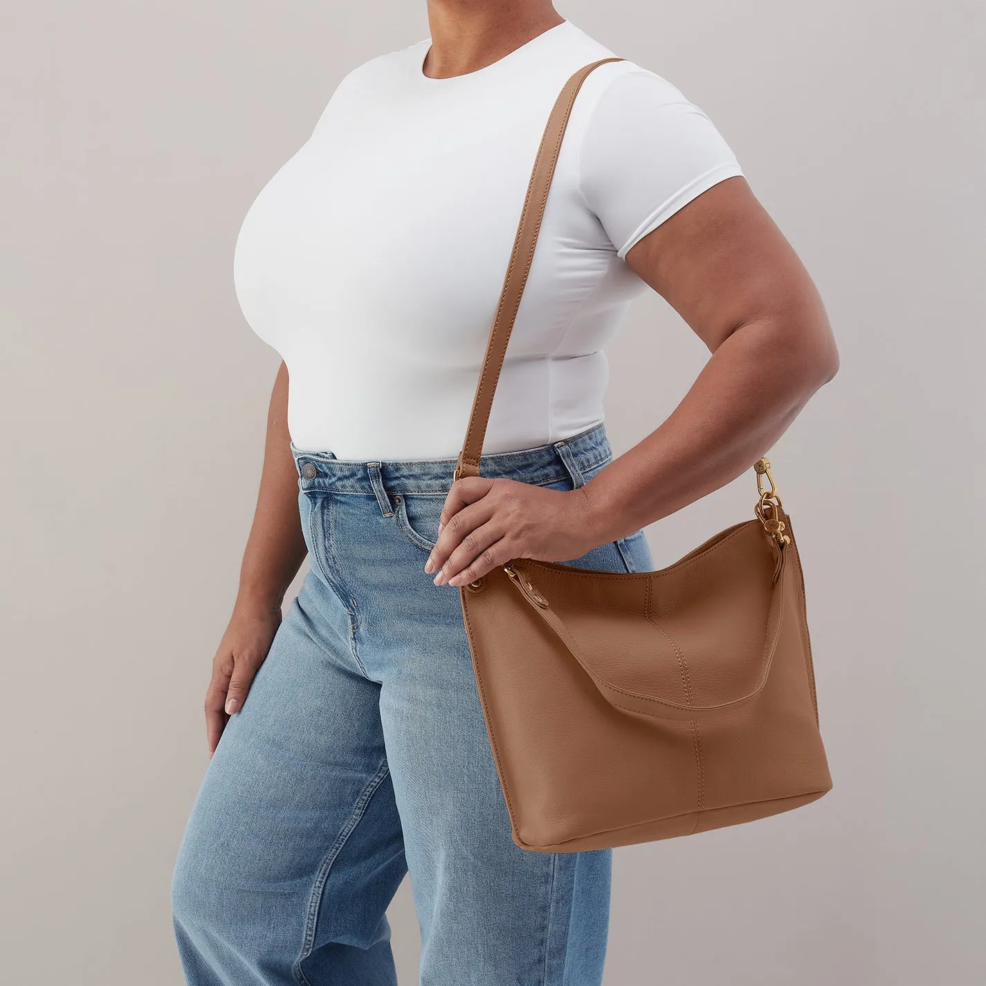 Pier Shoulder Bag In Pebbled Leather - Timber Brown sold by HOBO product image thumbnail 2