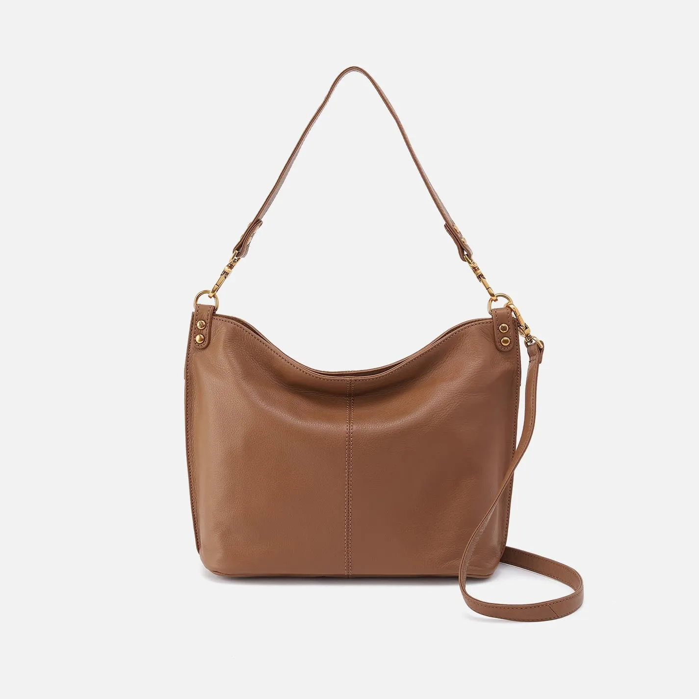 Pier Shoulder Bag In Pebbled Leather - Timber Brown sold by HOBO