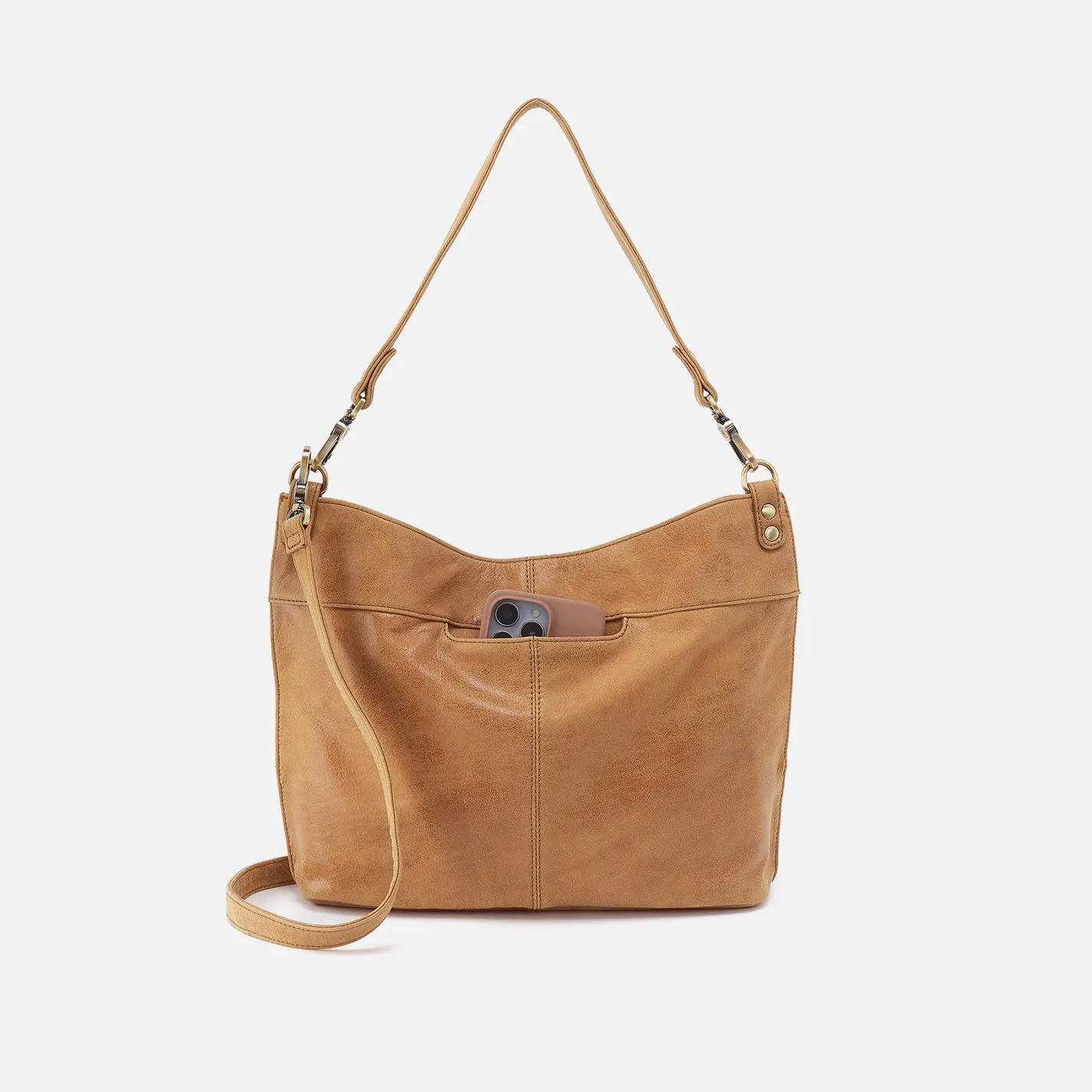 Pier Shoulder Bag In Buffed Leather - Whiskey sold by HOBO product image thumbnail 5