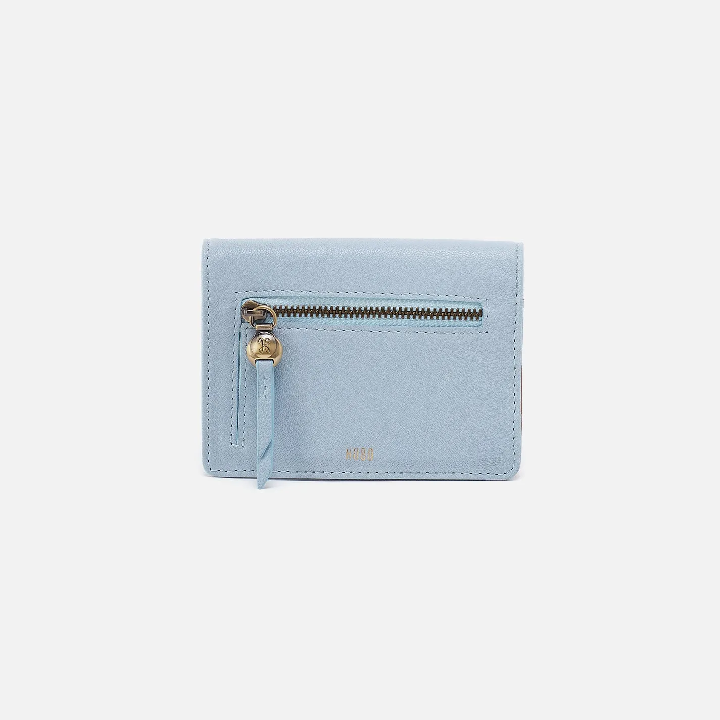 Hutton Small Wallet In Micrograin Leather - Dusted Sky sold by HOBO product image thumbnail 3