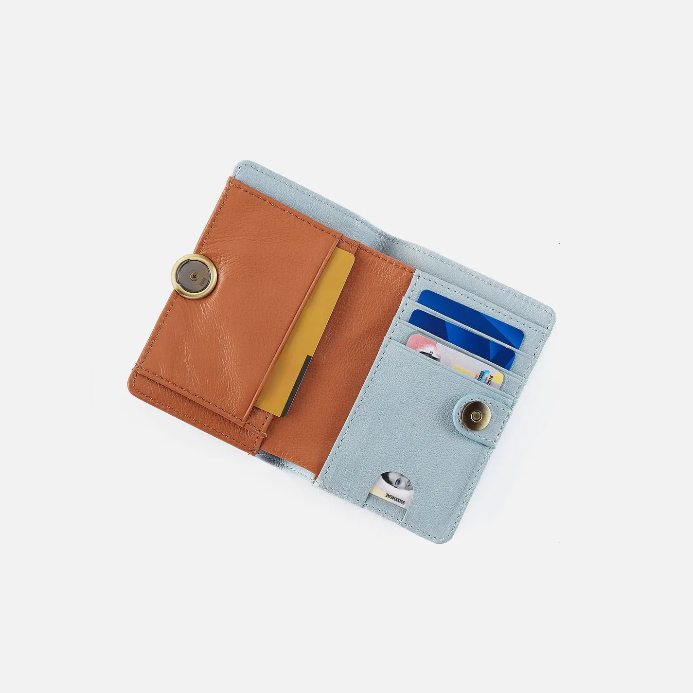 Hutton Small Wallet In Micrograin Leather - Dusted Sky sold by HOBO product image thumbnail 2