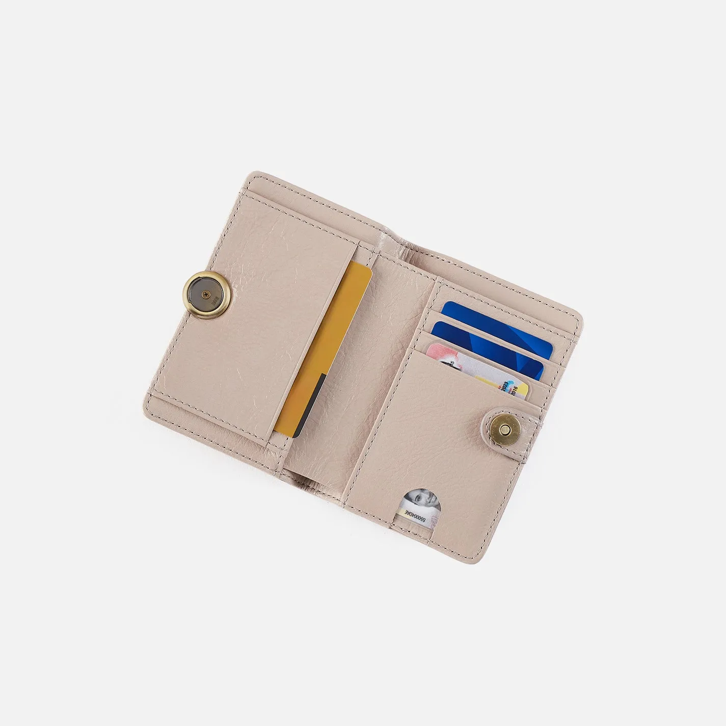 Hutton Small Wallet In Gloss Leather - Stone Gloss sold by HOBO product image thumbnail 2