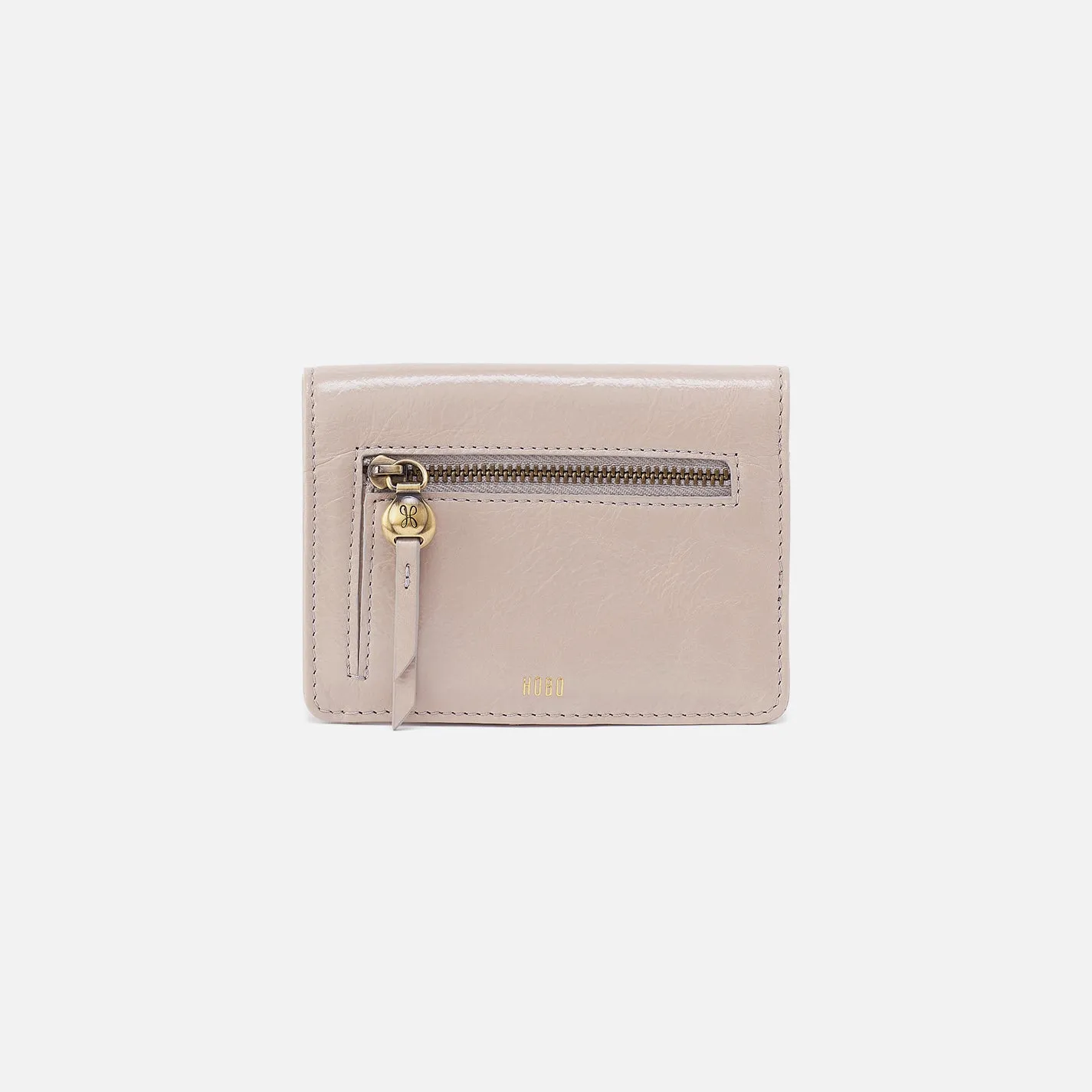 Hutton Small Wallet In Gloss Leather - Stone Gloss sold by HOBO product image thumbnail 3