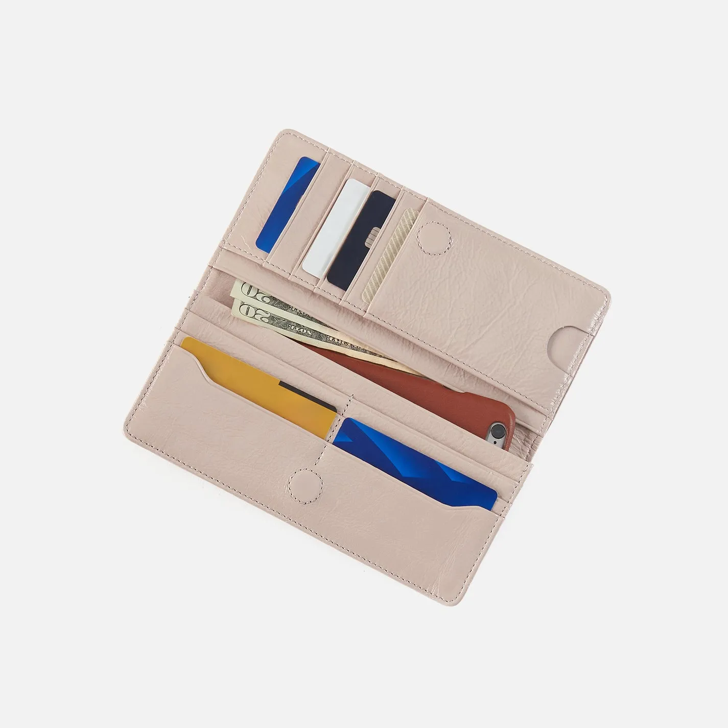 Hutton Large Wallet In Gloss Leather - Stone Gloss sold by HOBO product image thumbnail 2