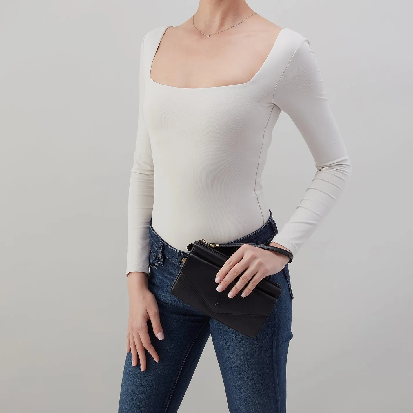 Goldie Wristlet In Pebbled Leather - Black sold by HOBO product image thumbnail 2