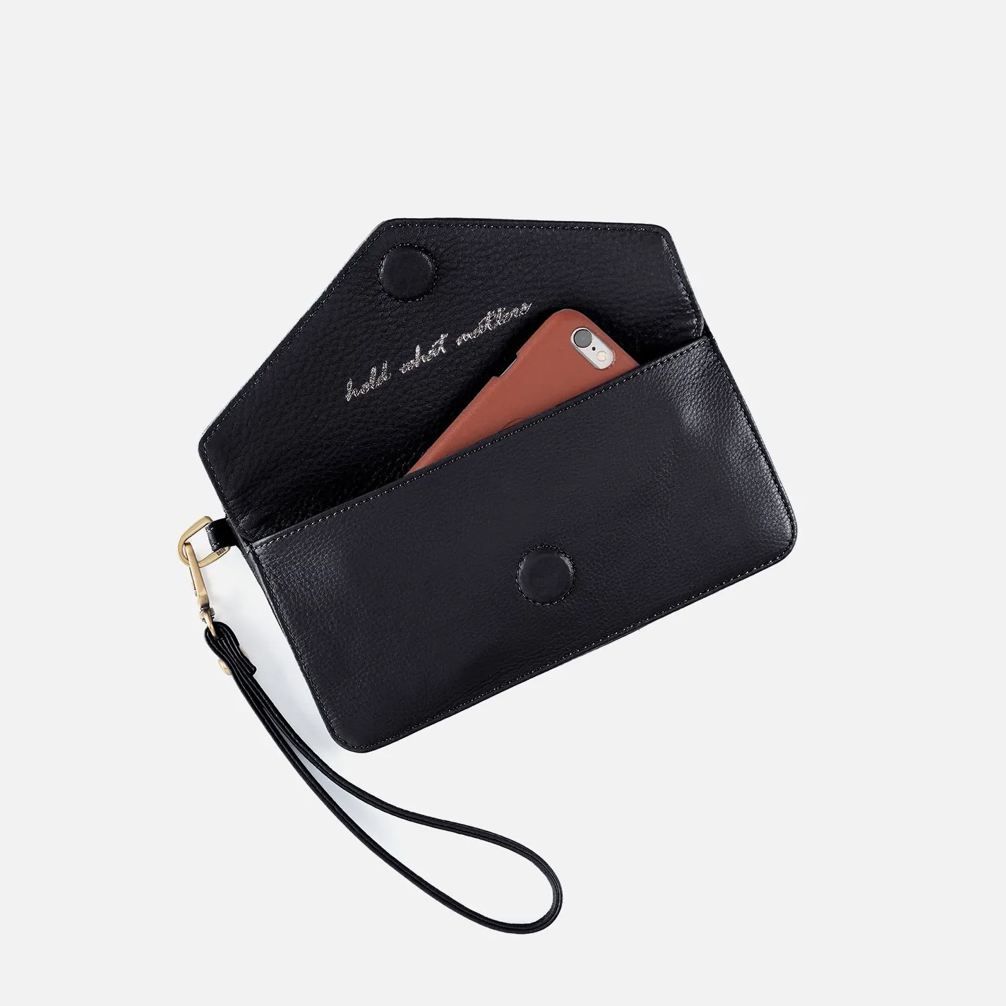 Goldie Wristlet In Pebbled Leather - Black sold by HOBO product image thumbnail 3