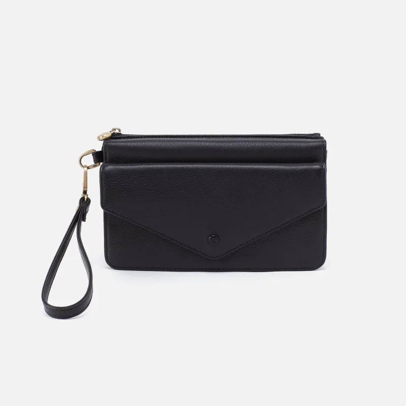 Goldie Wristlet In Pebbled Leather - Black sold by HOBO