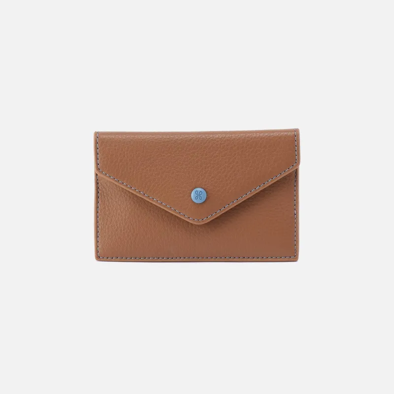 Goldie Card Case In Pebbled Leather - Brown Sugar sold by HOBO