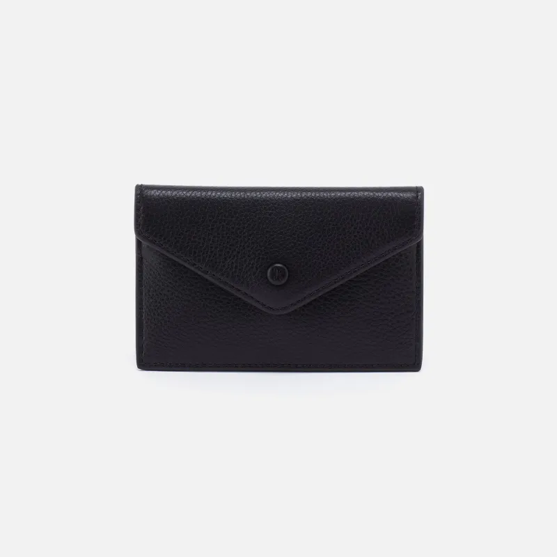 Goldie Card Case In Pebbled Leather - Black sold by HOBO