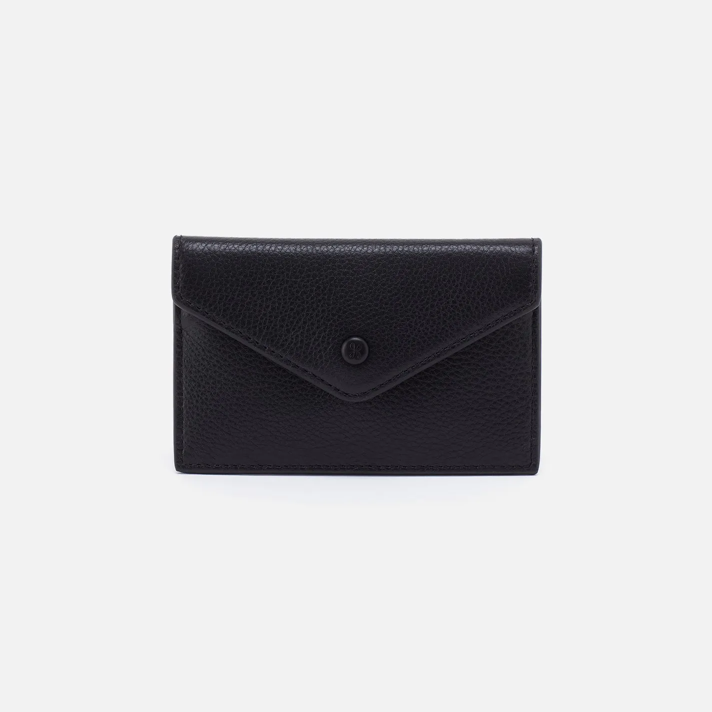 Goldie Card Case In Pebbled Leather - Black sold by HOBO