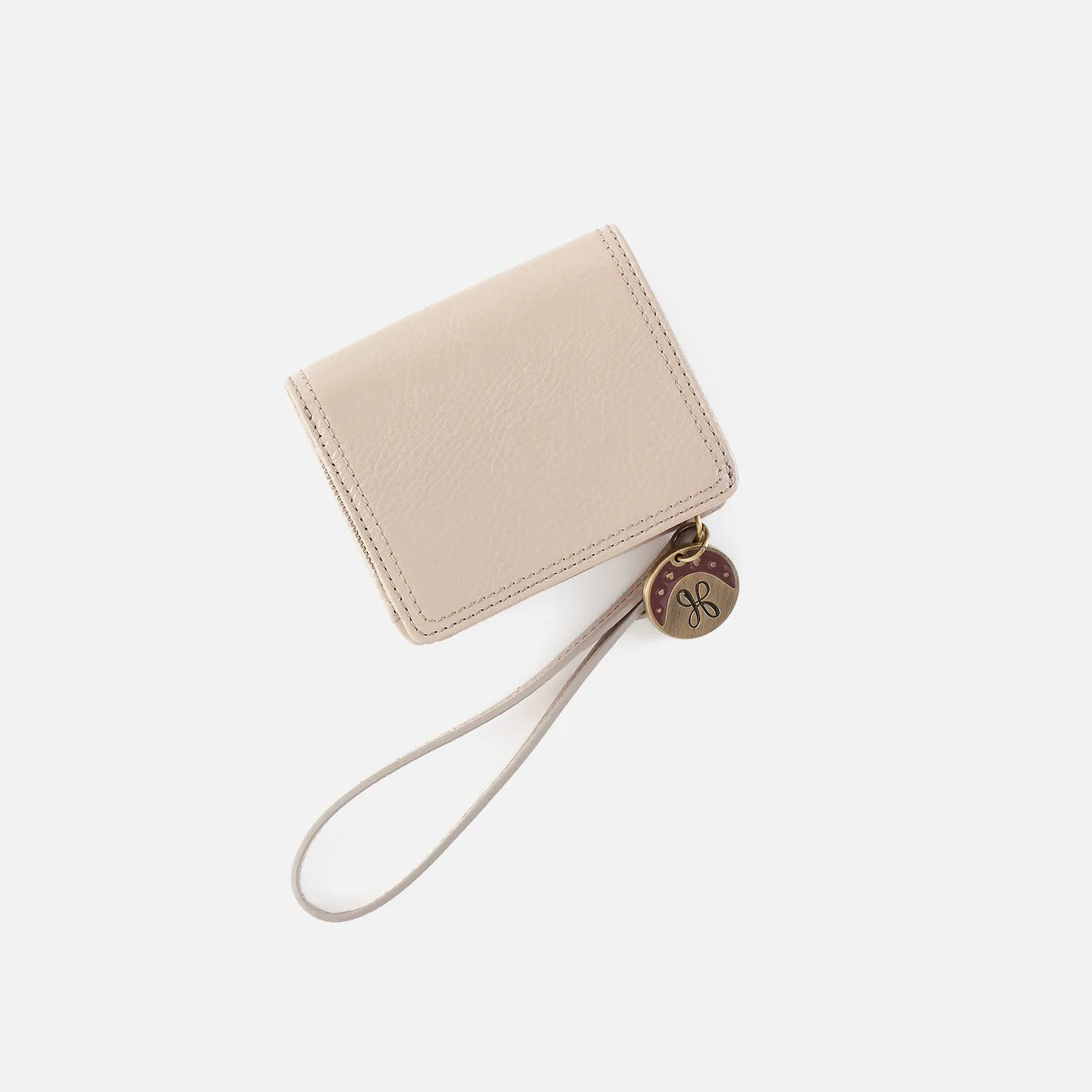 Coin Wristlet Wallet In Gloss Leather - Stone Gloss sold by HOBO product image thumbnail 4