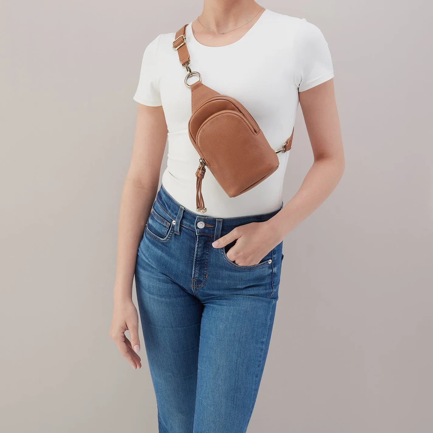 Cass Small Sling In Pebbled Leather - Brown Sugar sold by HOBO product image thumbnail 2