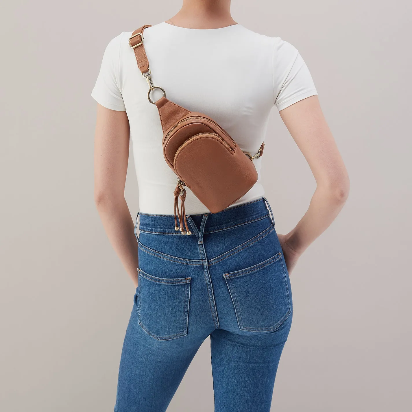 Cass Small Sling In Pebbled Leather - Brown Sugar sold by HOBO product image thumbnail 4