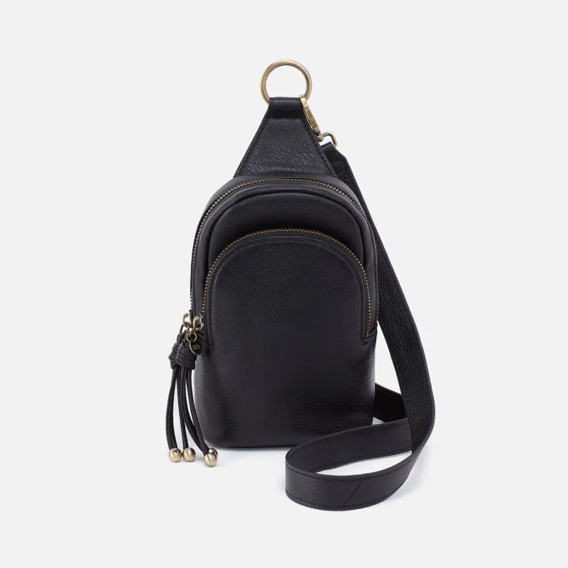 Cass Small Sling In Pebbled Leather - Black sold by HOBO