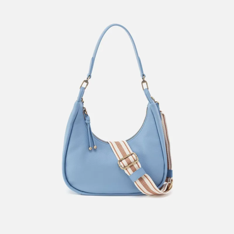 Cass Small Shoulder In Pebbled Leather - Seabreeze made by HOBO