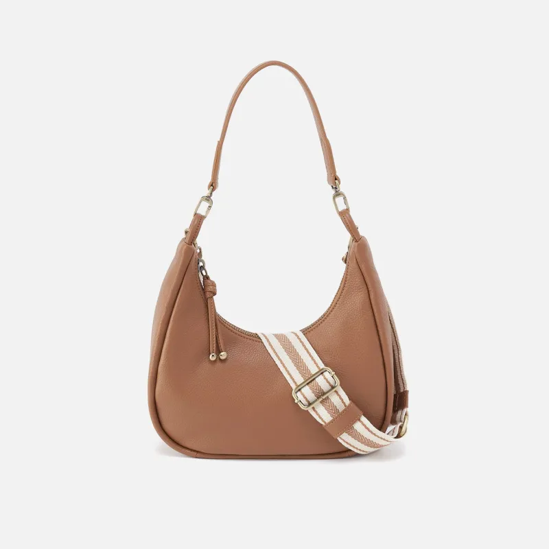 Cass Small Shoulder In Pebbled Leather - Brown Sugar made by HOBO