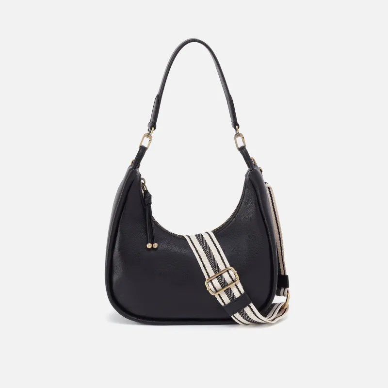 Cass Small Shoulder In Pebbled Leather - Black made by HOBO