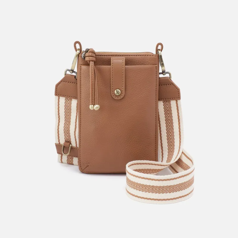 Cass Phone Crossbody In Pebbled Leather - Brown Sugar made by HOBO