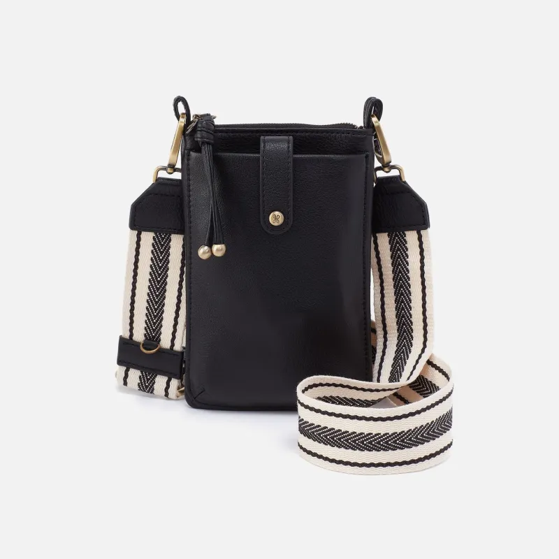 Cass Phone Crossbody In Pebbled Leather - Black made by HOBO