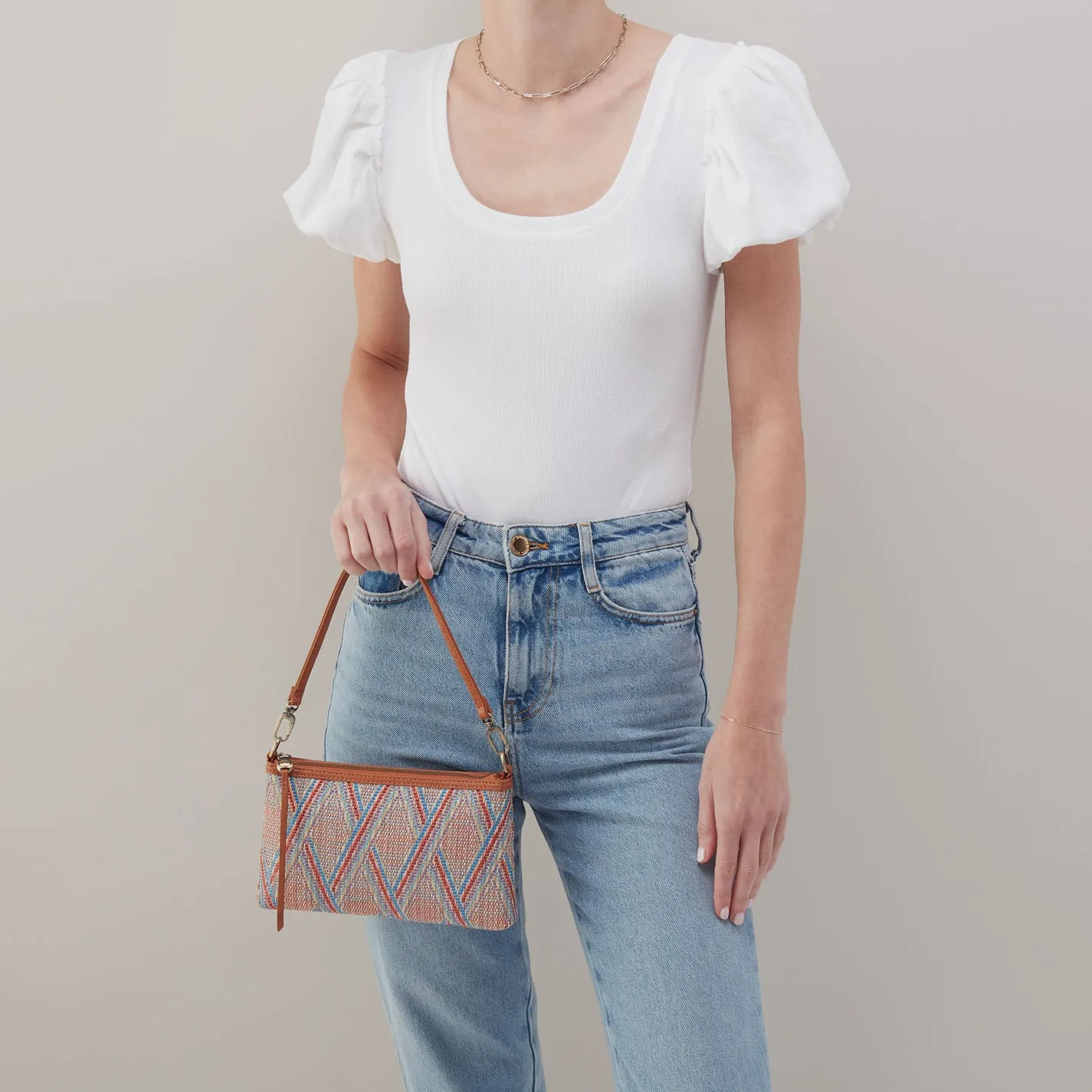 Darcy Crossbody In Multi Weave With Leather Trim - Sunset Raffia sold by HOBO product image thumbnail 5