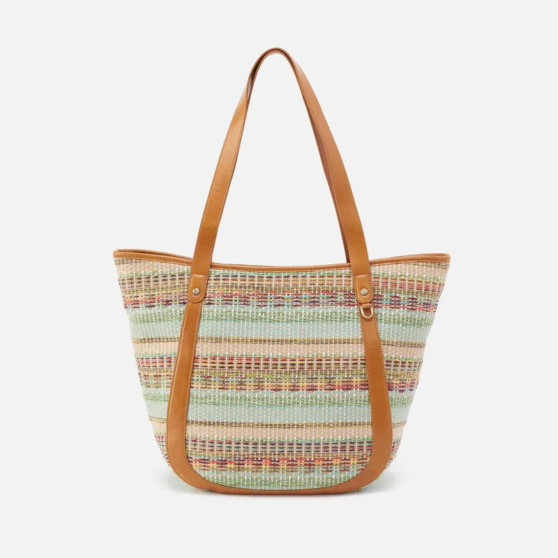 Sonder Tote in Multi Weave With Leather Trim - Sea Dream Stripe made by HOBO