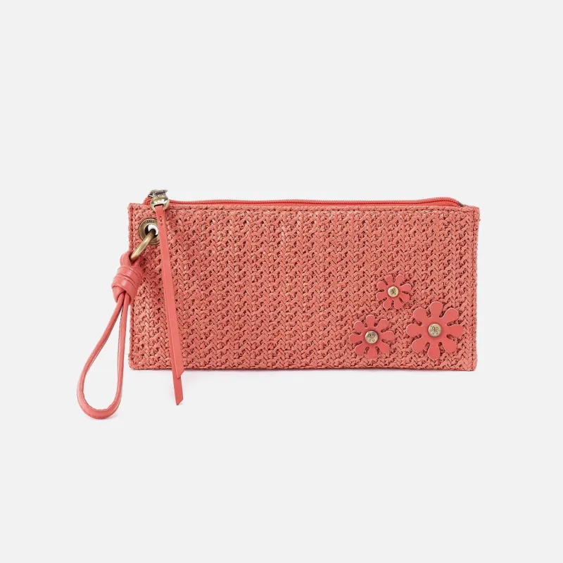Vida Wristlet In Woven Straw - Wild Rose Woven Straw made by HOBO