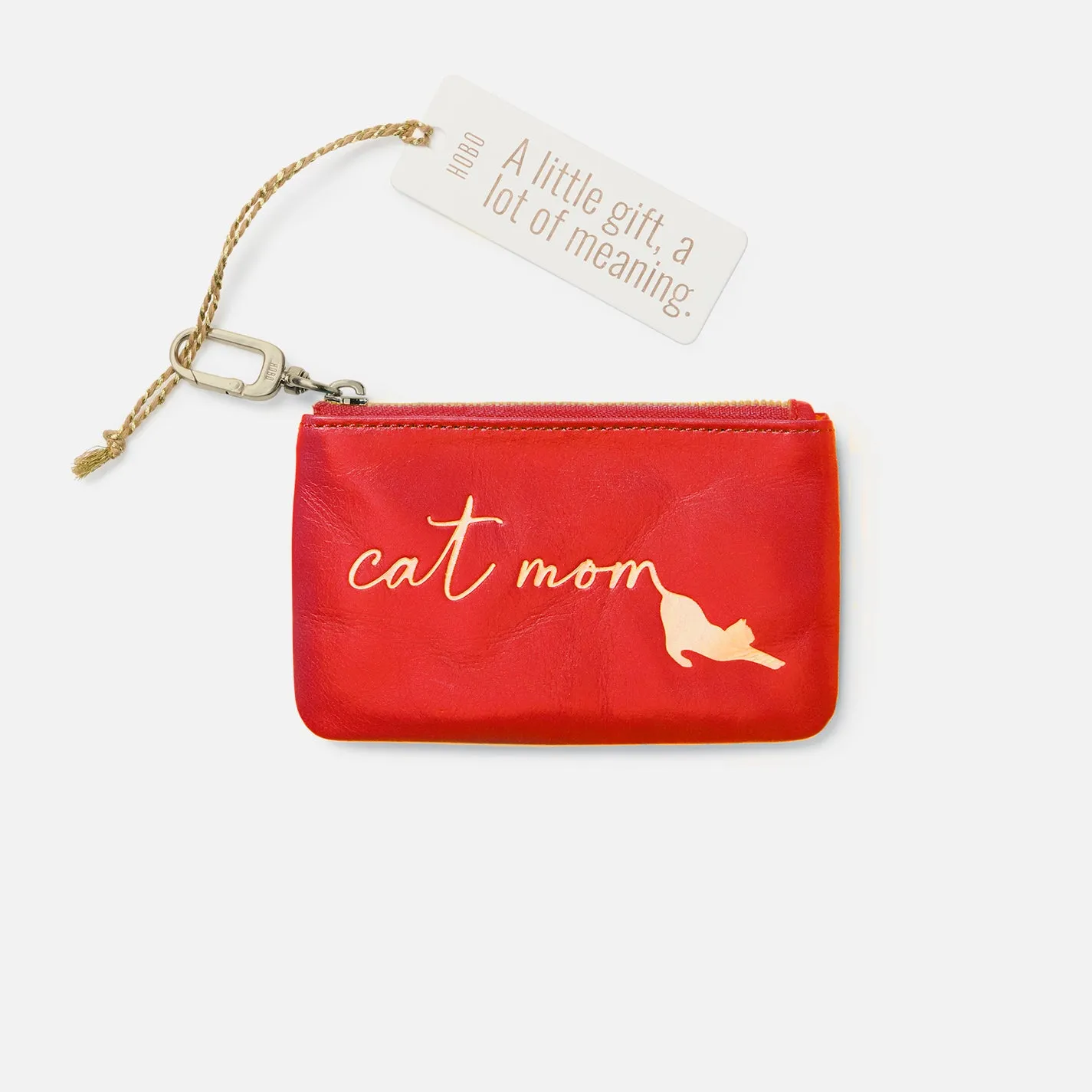 Sentiment Pouch In Polished Leather - Grenadine sold by HOBO