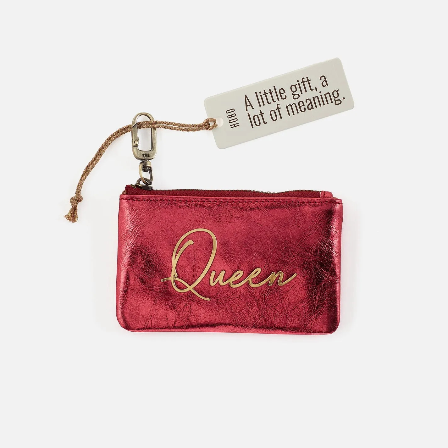 Sentiment Pouch In Metallic Leather - Strawberry Fields sold by HOBO