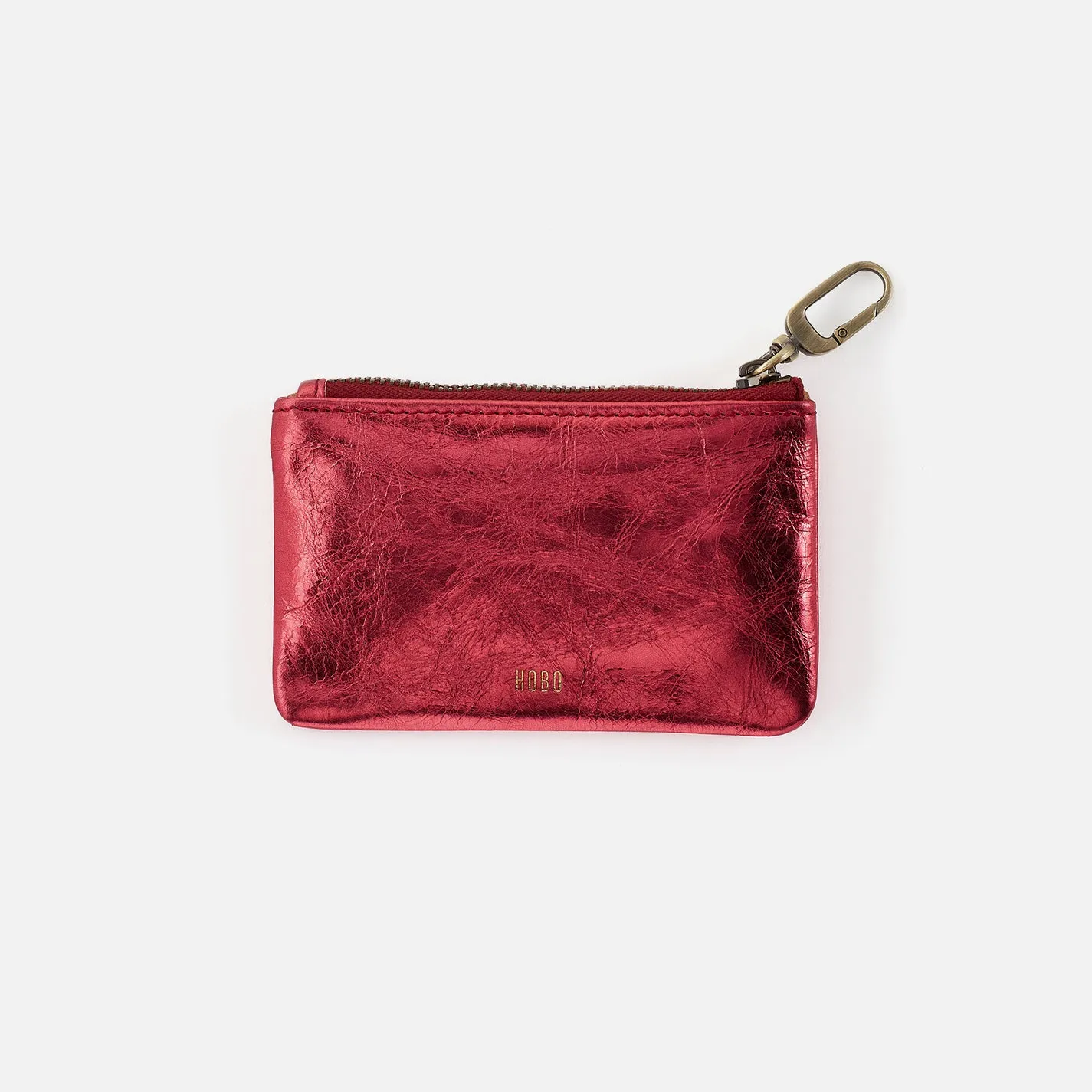 Sentiment Pouch In Metallic Leather - Strawberry Fields sold by HOBO product image thumbnail 2