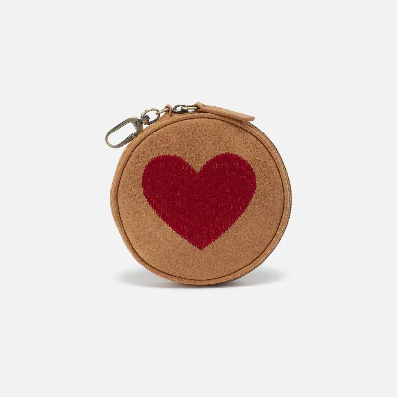 Revolve Bag Charm In Buffed Leather - Whiskey made by HOBO