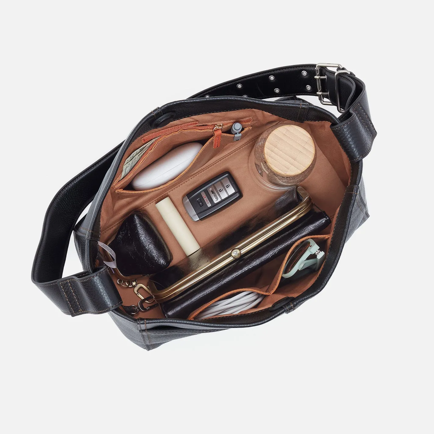 Render Shoulder Bag In Pebbled Leather - Black sold by HOBO product image thumbnail 3