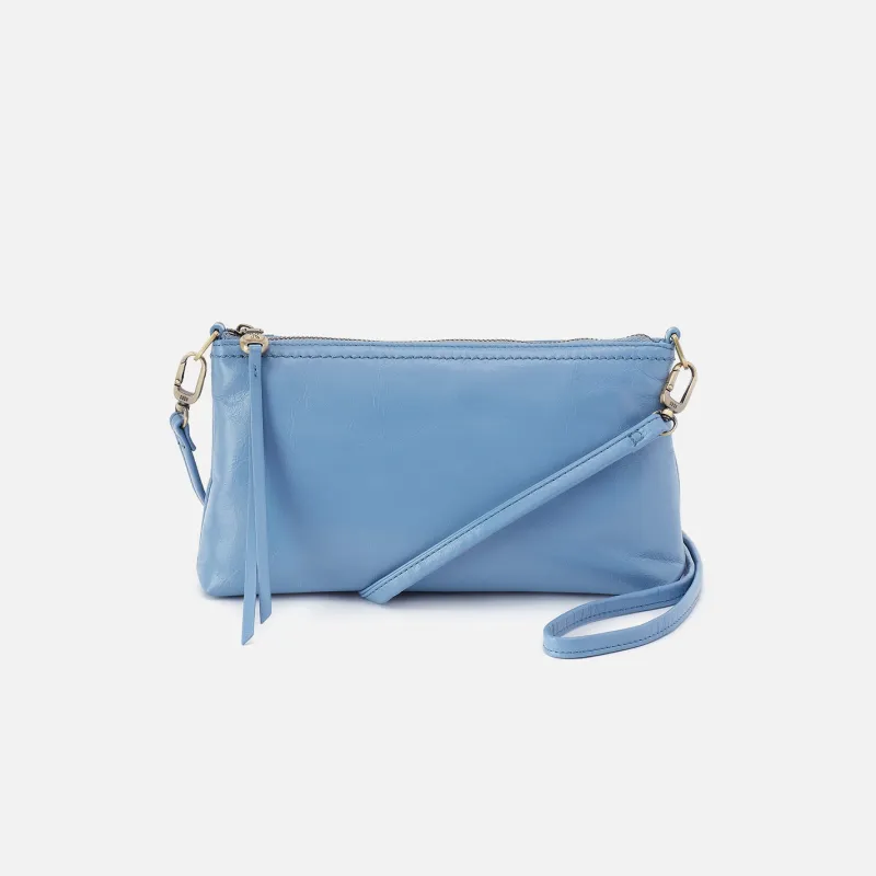 Darcy Crossbody In Polished Leather - Faded Denim made by HOBO