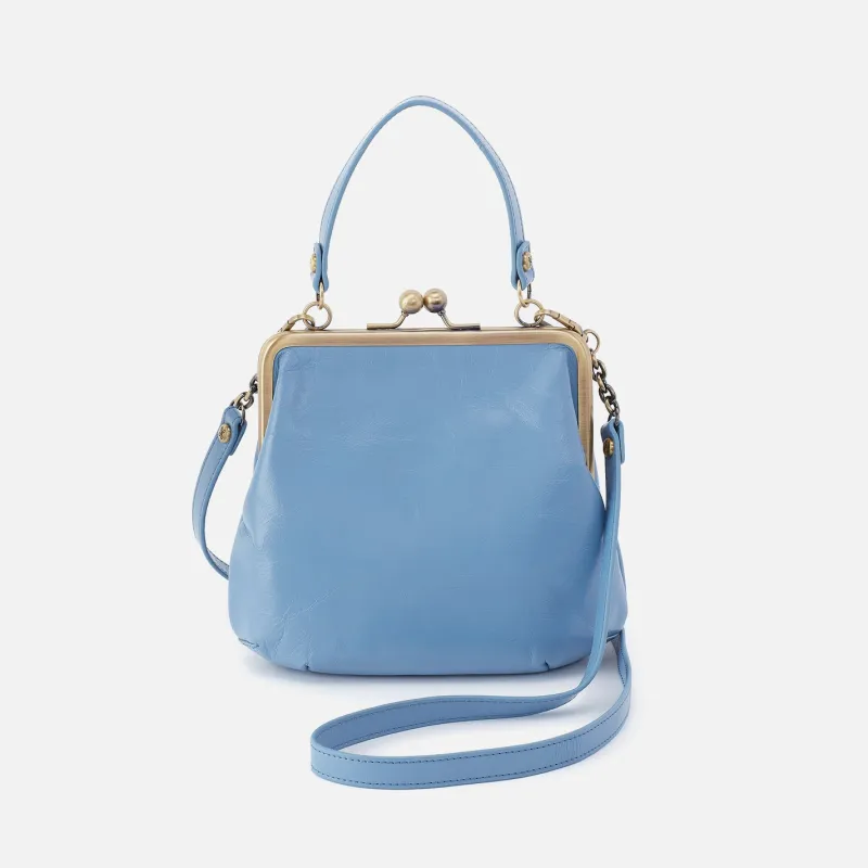 Alba Crossbody In Polished Leather - Faded Denim made by HOBO