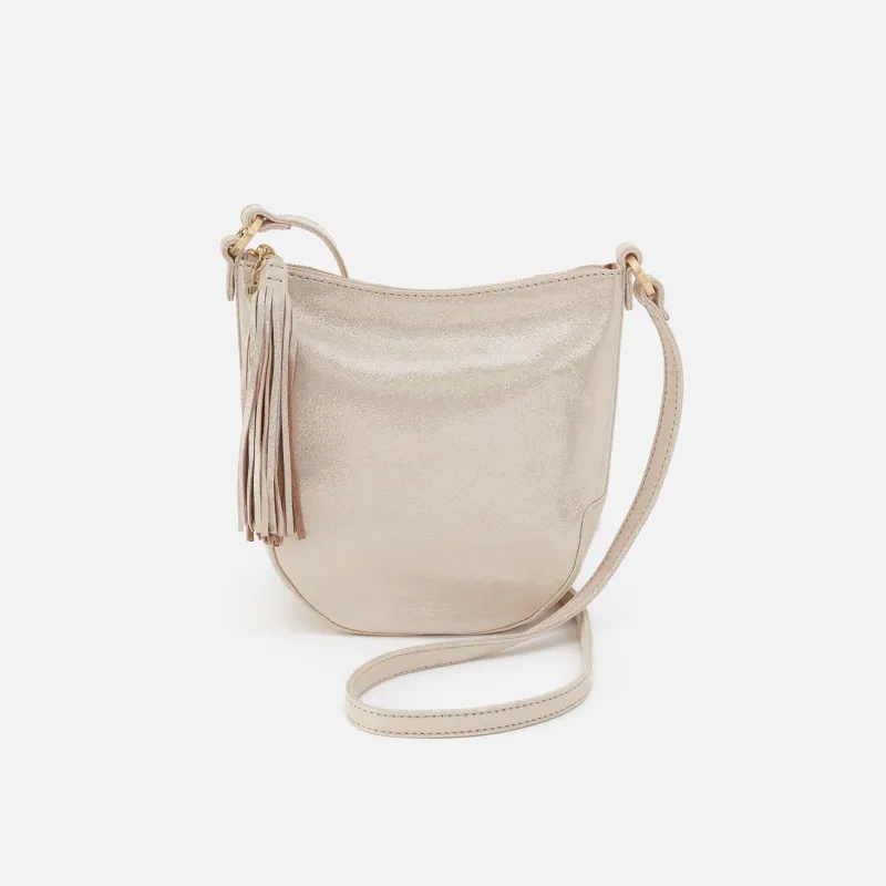 Lexi Crossbody in Metallic Leather - Sand Shimmer made by HOBO
