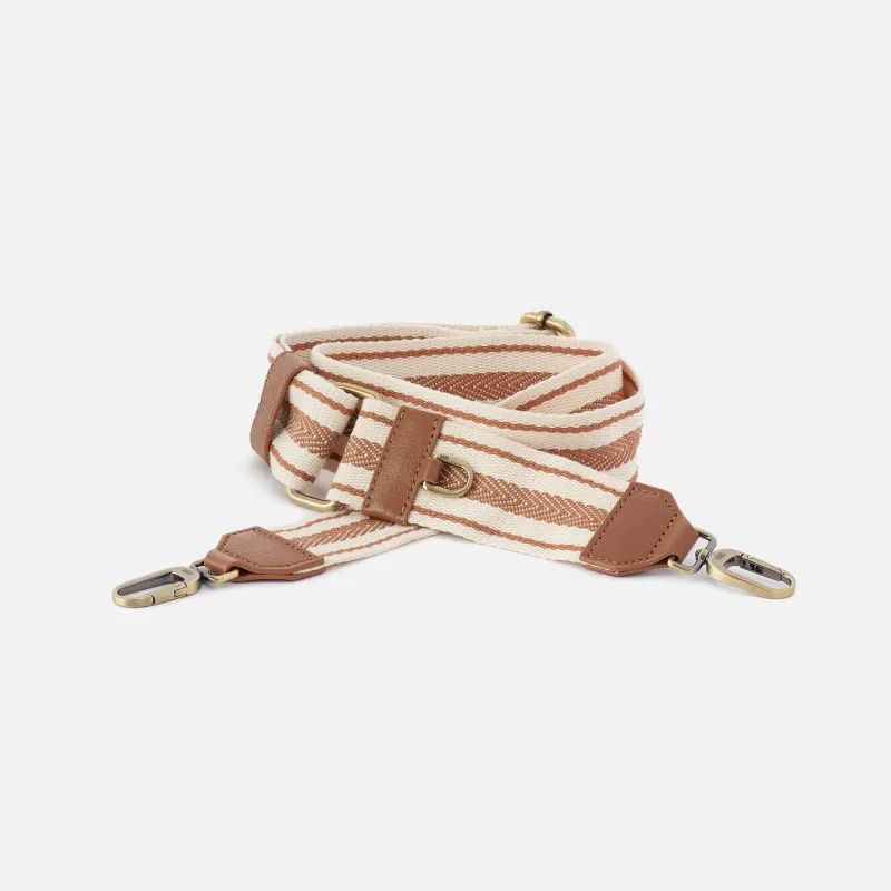 Webbing Guitar Strap In Pebbled Leather - Timber Brown made by HOBO