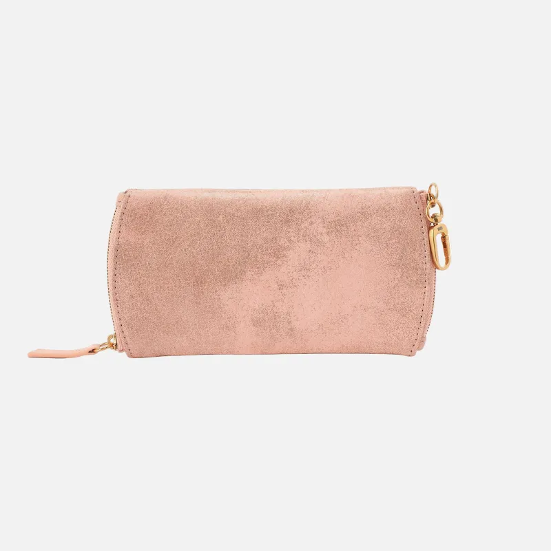 Spark Double Eyeglass Case in Metallic Leather - Shiny Penny made by HOBO