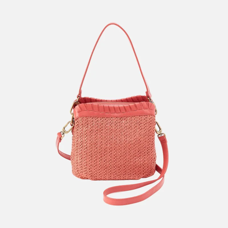 Starr Convertible Shoulder Bag in Woven Straw - Wild Rose Woven Straw made by HOBO