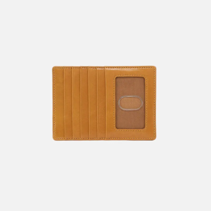 Euro Slide Card Case in Polished Leather - Burnished Tan made by HOBO