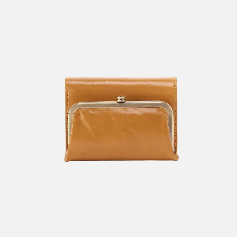 Robin Compact Wallet in Polished Leather - Burnished Tan made by HOBO