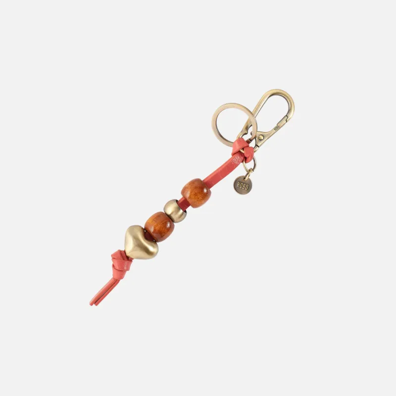 Heart Bead Fob in Polished Leather - Pink Mirage made by HOBO