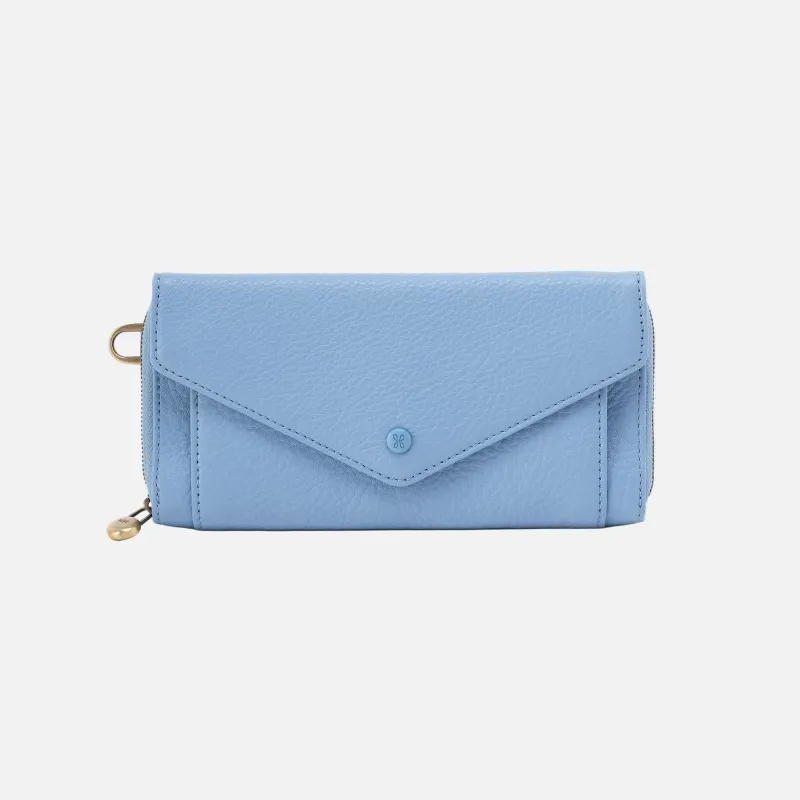 Goldie Large Wallet in Pebbled Leather - Seabreeze made by HOBO