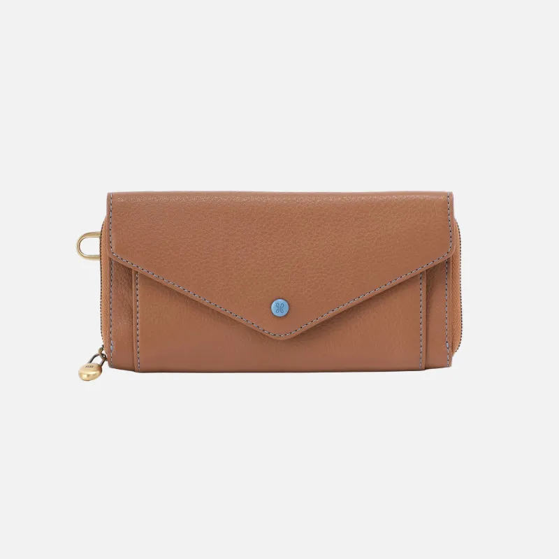 Goldie Large Wallet in Pebbled Leather - Brown Sugar made by HOBO