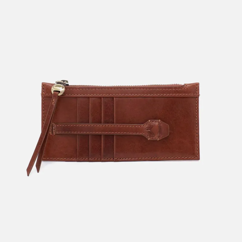 Carte Card Case in Patina Leather - Pecan Ridge made by HOBO